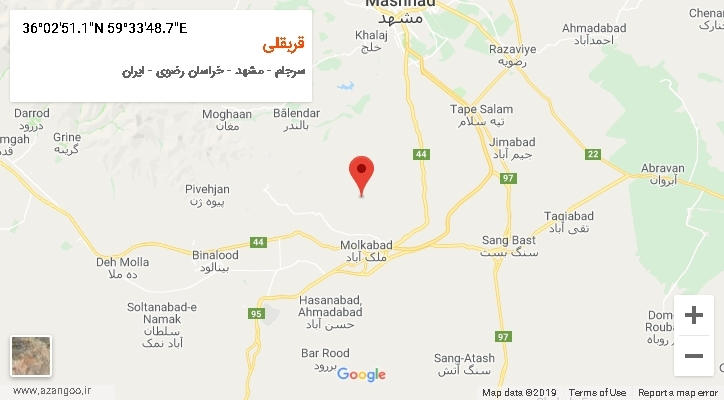 روستای قربقلی بر روی نقشه