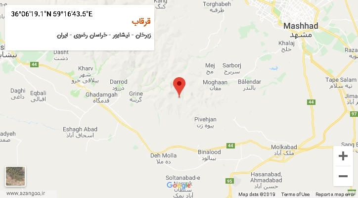 روستای قرقاب بر روی نقشه
