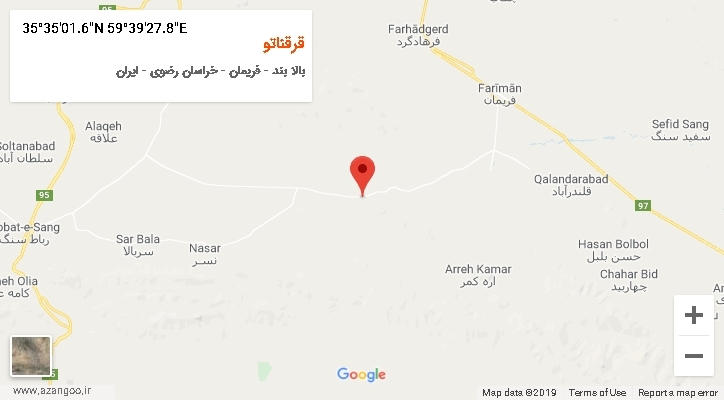 روستای قرقناتو بر روی نقشه