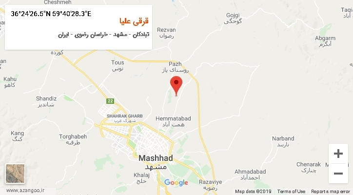 روستای قرقی علیا بر روی نقشه