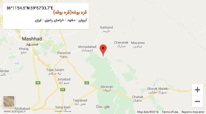 روستای قره بوغه(قره بوقه) بر روی نقشه