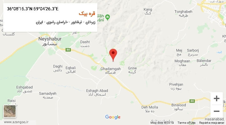 روستای قره بیک بر روی نقشه