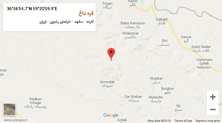 روستای قره داغ بر روی نقشه
