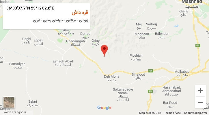 روستای قره داش بر روی نقشه