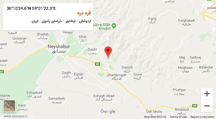 روستای قره دره بر روی نقشه