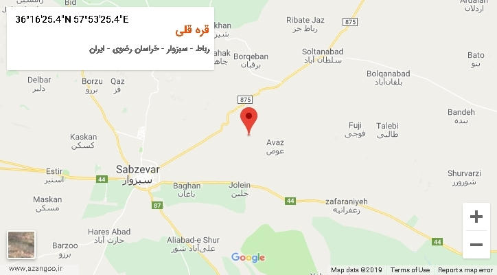 روستای قره قلی بر روی نقشه