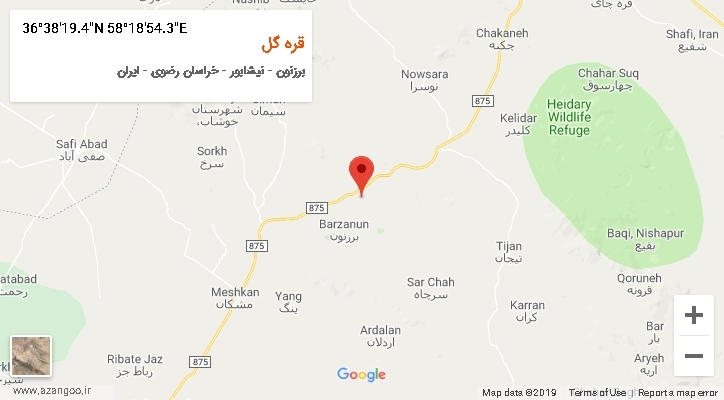 روستای قره گل بر روی نقشه