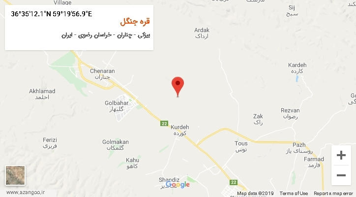 روستای قره جنگل بر روی نقشه