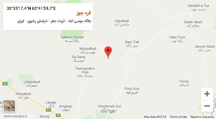 روستای قره جوز بر روی نقشه