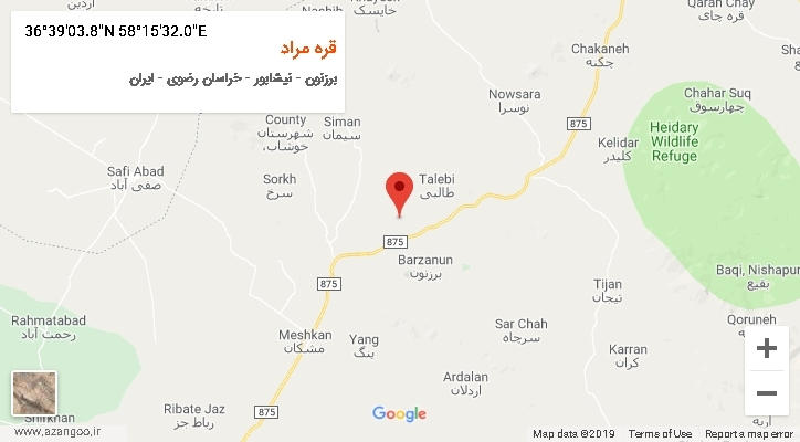 روستای قره مراد بر روی نقشه