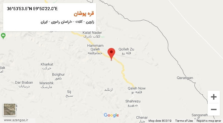 روستای قره پوشان بر روی نقشه