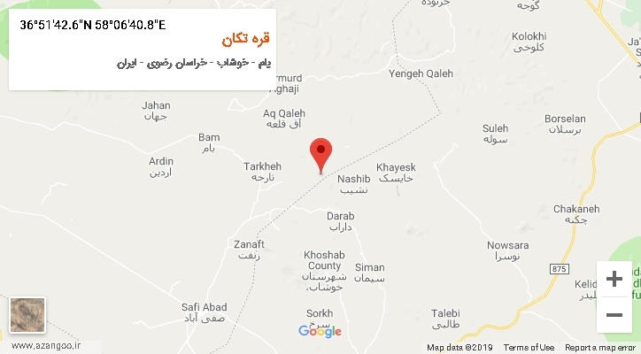 روستای قره تکان بر روی نقشه