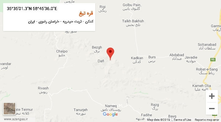 روستای قره تیغ بر روی نقشه