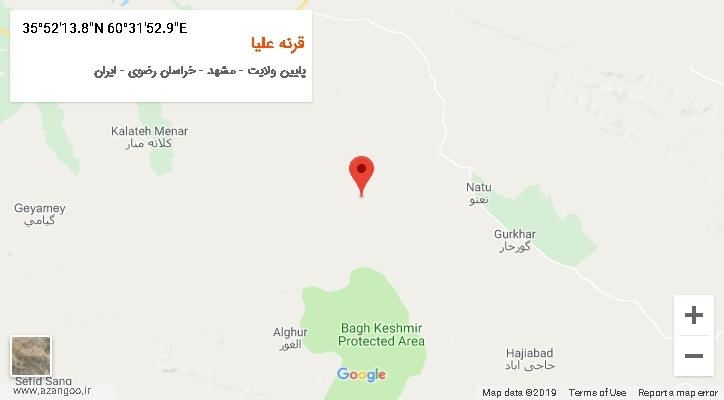 روستای قرنه علیا بر روی نقشه
