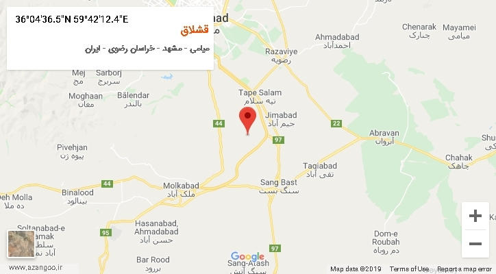 روستای قشلاق بر روی نقشه
