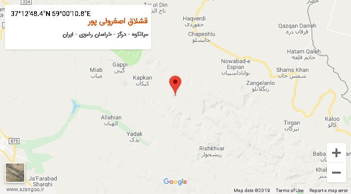 روستای قشلاق اصغرولی پور بر روی نقشه