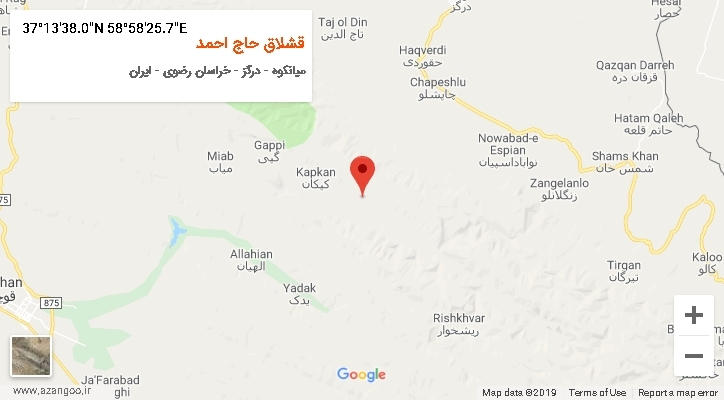 روستای قشلاق حاج احمد بر روی نقشه