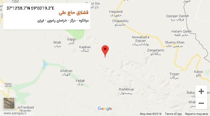 روستای قشلاق حاج علی بر روی نقشه