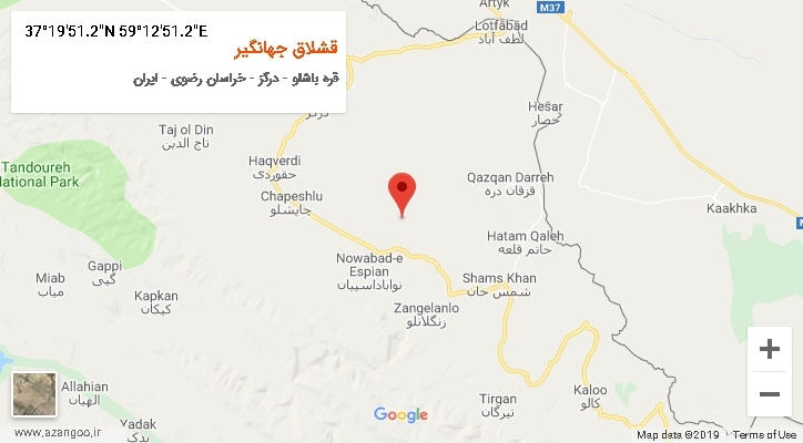 روستای قشلاق جهانگیر بر روی نقشه