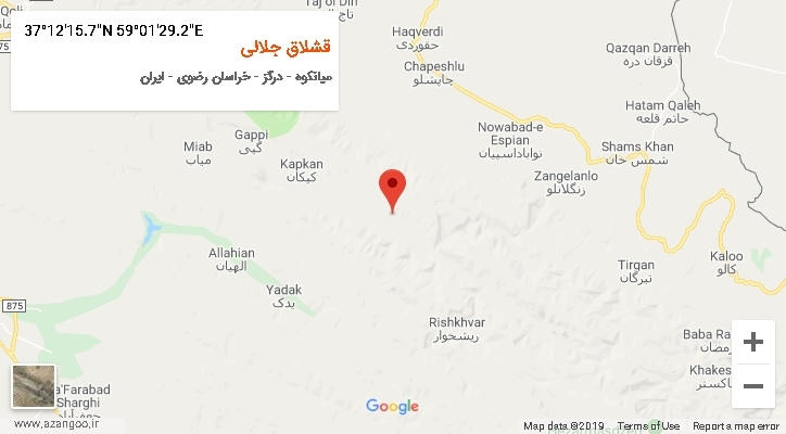 روستای قشلاق جلالی بر روی نقشه