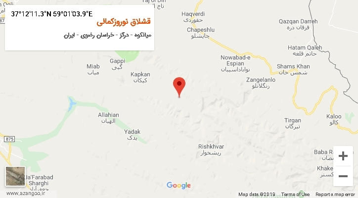 روستای قشلاق نوروزکمالی بر روی نقشه