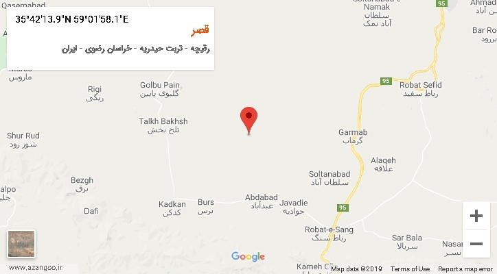 روستای قصر بر روی نقشه