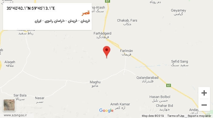 روستای قصر بر روی نقشه