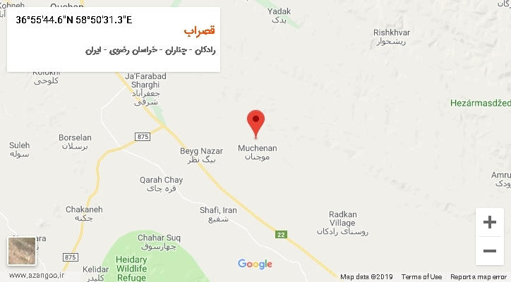 روستای قصراب بر روی نقشه