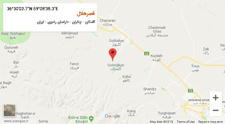 روستای قصرهلال بر روی نقشه