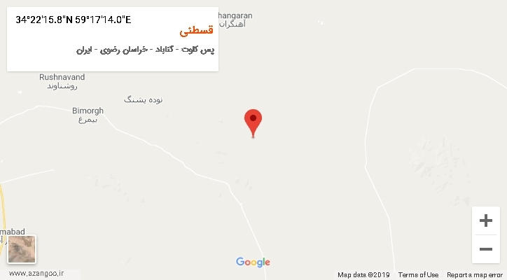 روستای قسطنی بر روی نقشه
