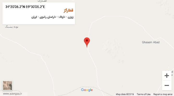 روستای قطارگز بر روی نقشه