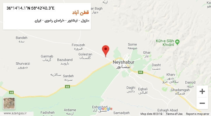 روستای قطن آباد بر روی نقشه