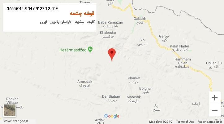 روستای قوشه چشمه بر روی نقشه