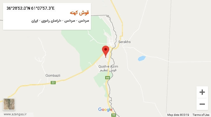 روستای قوش کهنه بر روی نقشه