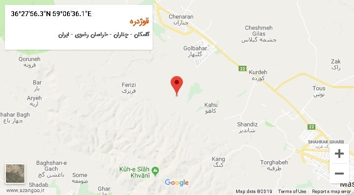 روستای قوژدره بر روی نقشه