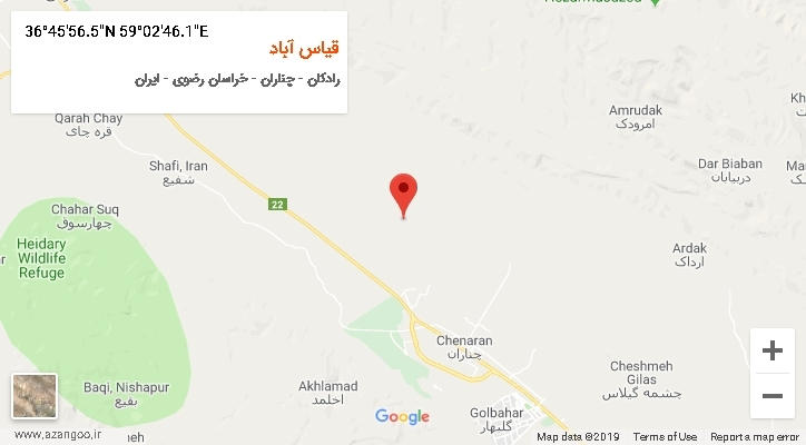 روستای قیاس آباد بر روی نقشه