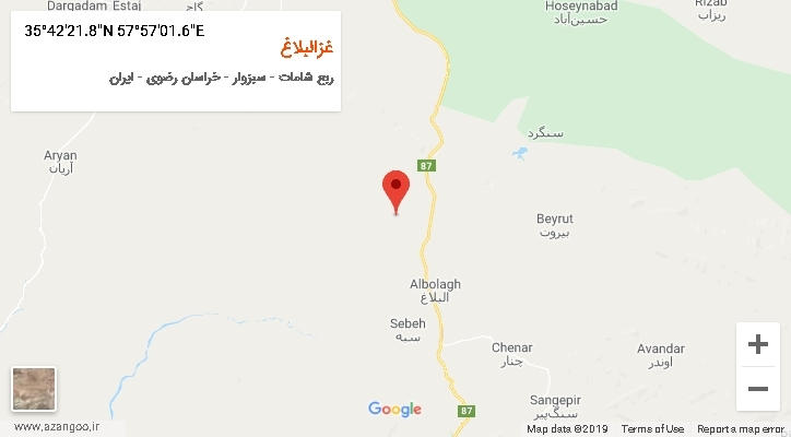روستای غزالبلاغ بر روی نقشه