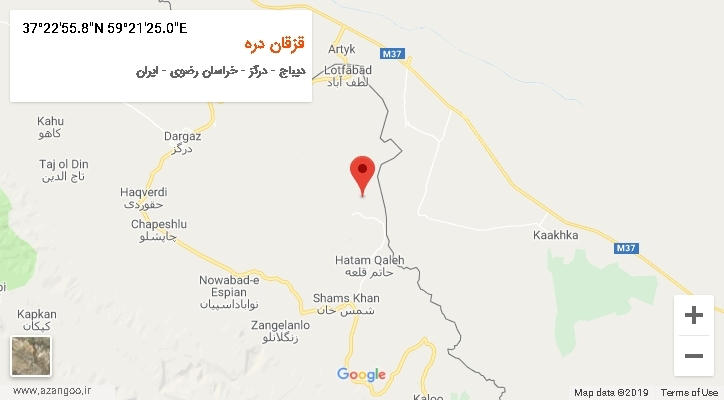 روستای قزقان دره بر روی نقشه
