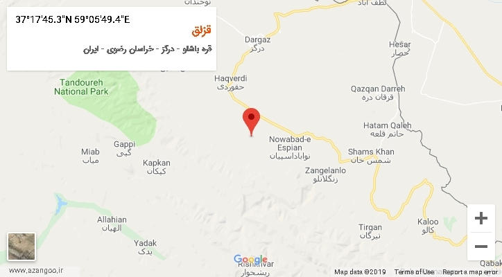 روستای قزلق بر روی نقشه