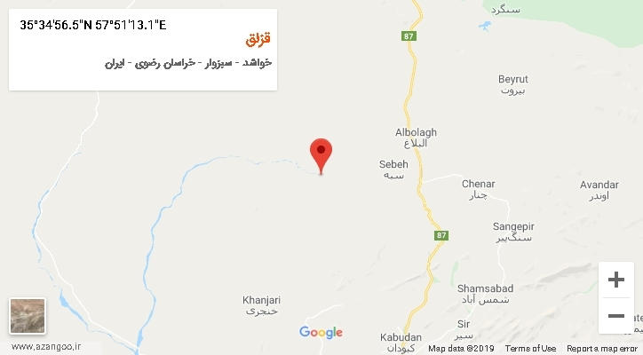 روستای قزلق بر روی نقشه