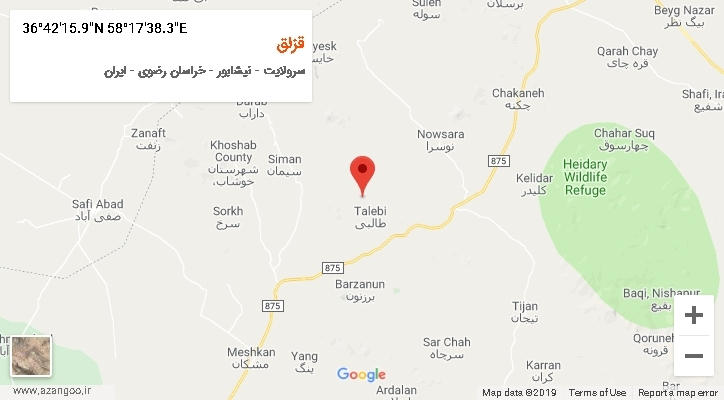 روستای قزلق بر روی نقشه