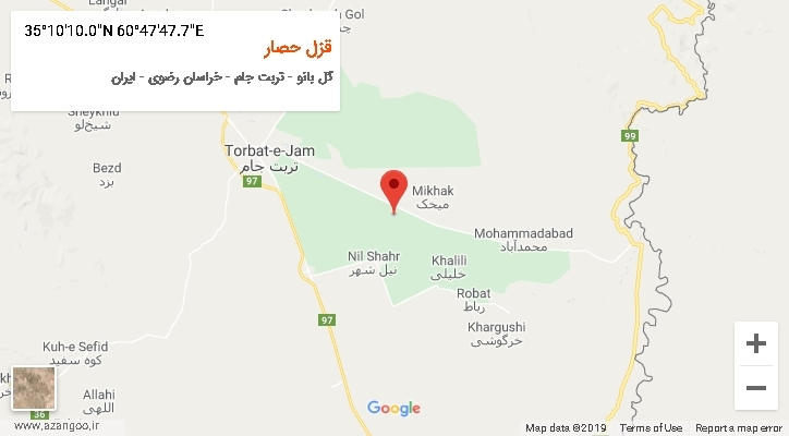 روستای قزل حصار بر روی نقشه