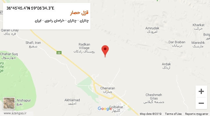 روستای قزل حصار بر روی نقشه