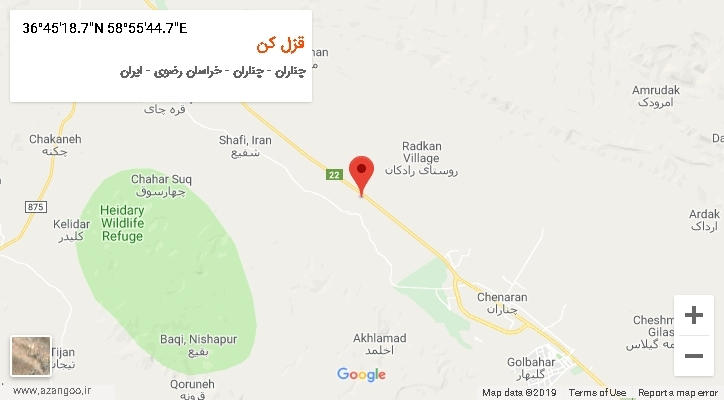 روستای قزل کن بر روی نقشه