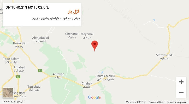 روستای قزل یار بر روی نقشه