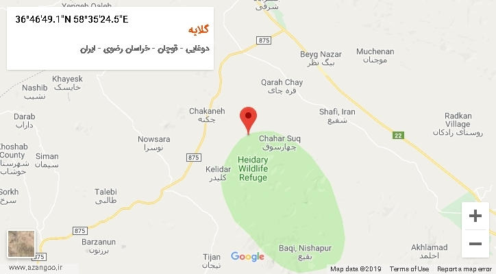 روستای گلابه بر روی نقشه