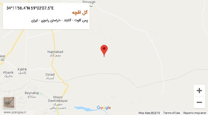 روستای گل اقچه بر روی نقشه