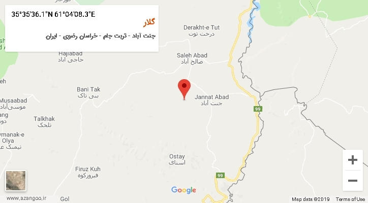 روستای گلار بر روی نقشه