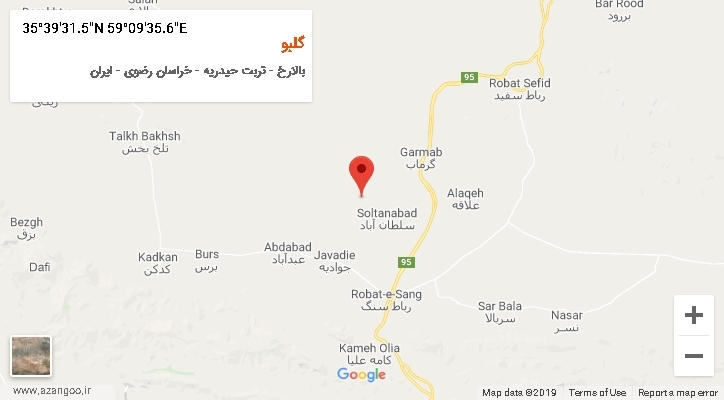 روستای گلبو بر روی نقشه
