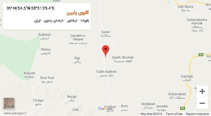 روستای گلبوی پایین بر روی نقشه